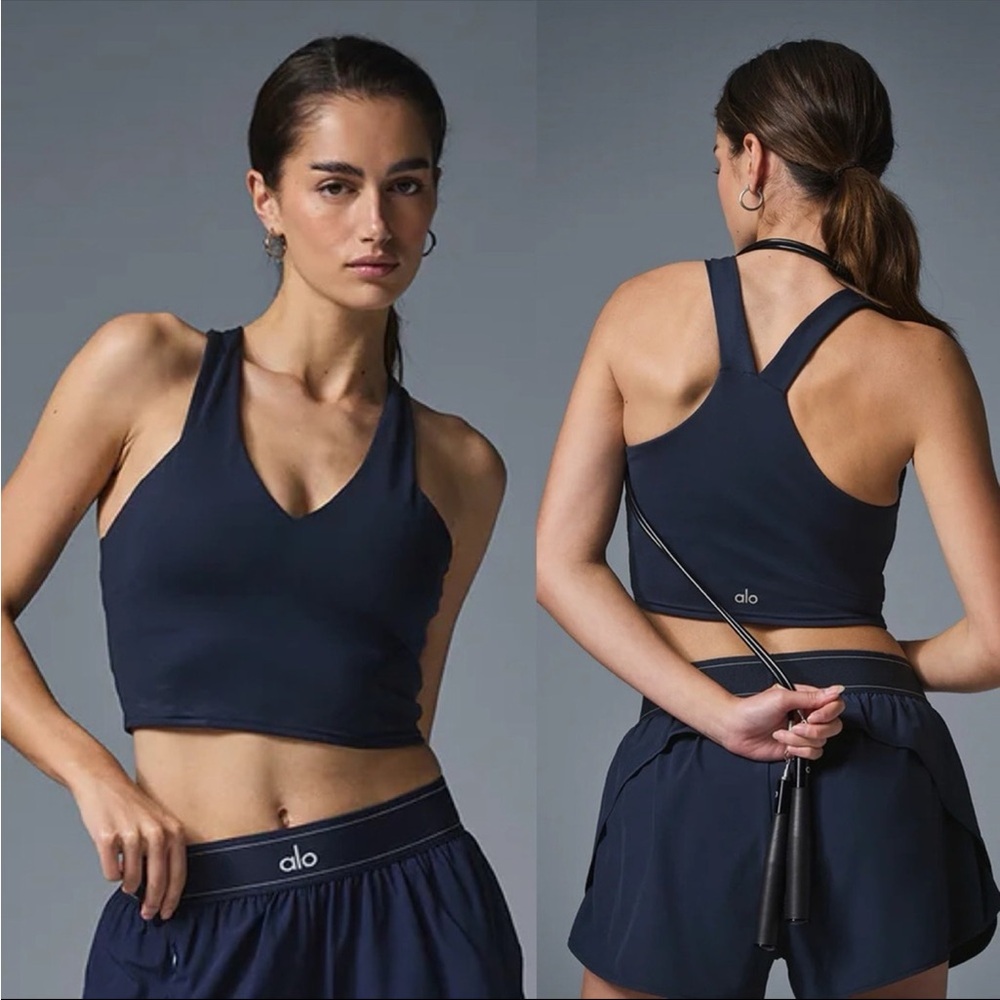 Alo Yoga | Airbrush Real Bra Tank In Navy Size: Small